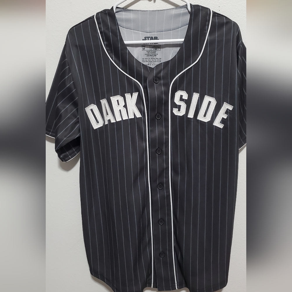 Star Wars Darth Vader Baseball Jersey M Black Pinstripe